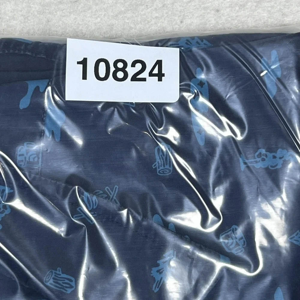 The North Face Shirt Mens Large Blue‎ Camping Graphic Short Sleeve Button Up